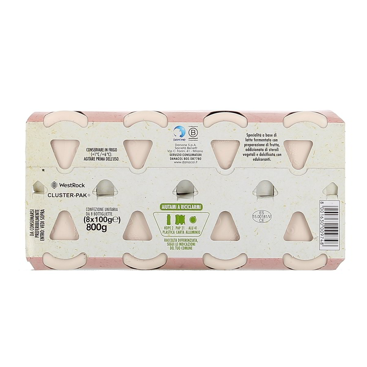 Danone Danacol Fragola 8x100 g — immagine 3