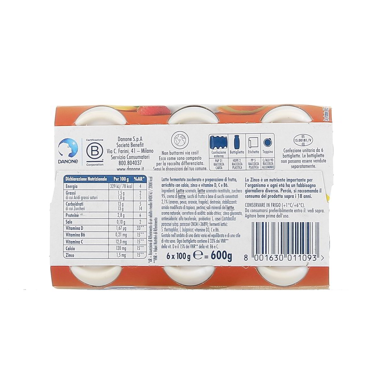 Danone Actimel Immuno Mix Vitamina C 6x100 g — immagine 3