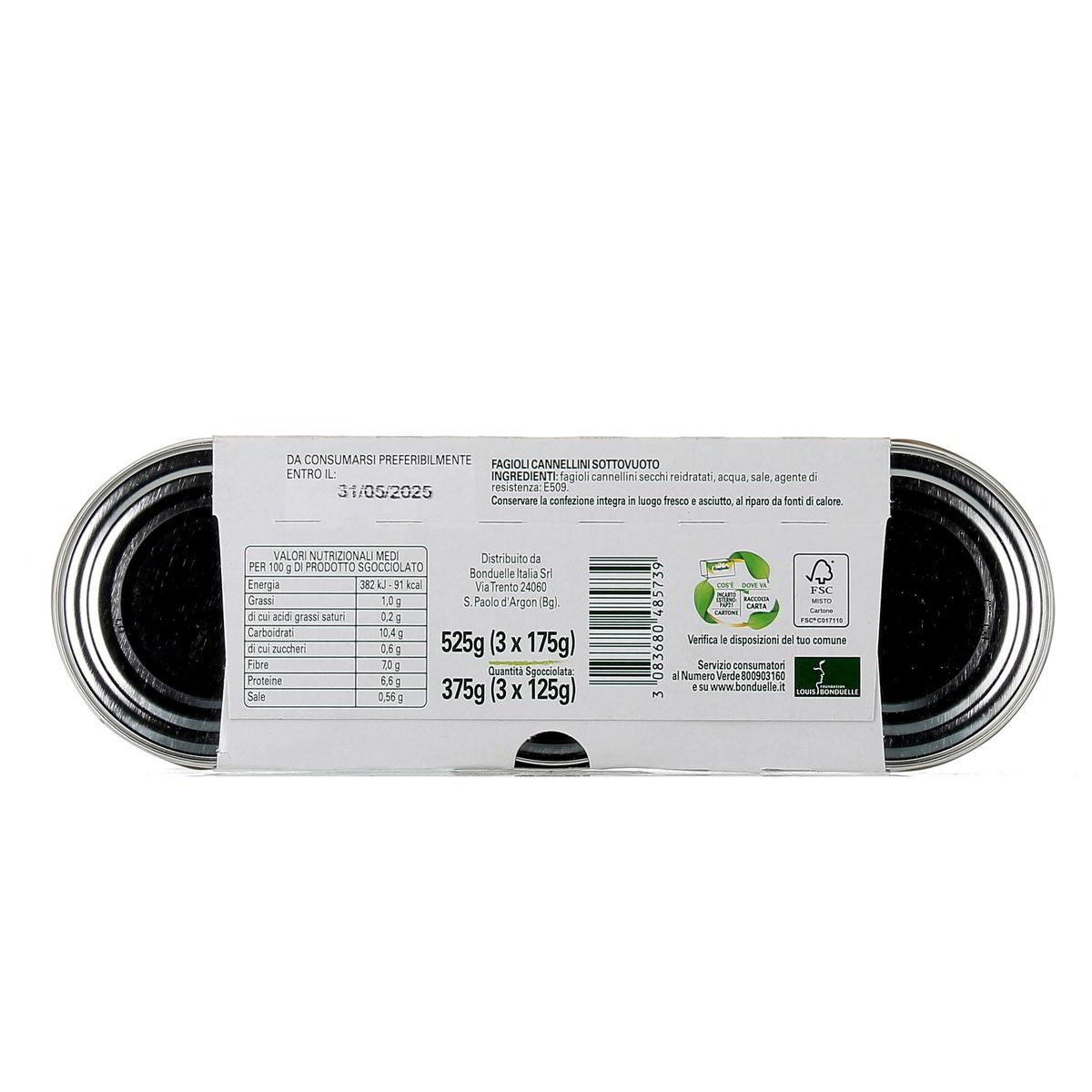 Bonduelle Fagioli Cannellini Al Vapore 3x175 g - sgocciolato 3x125 g — immagine 3