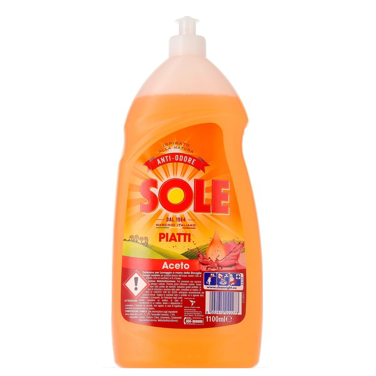 Sole Sapone Liquido Piatti Aceto 1,1 l