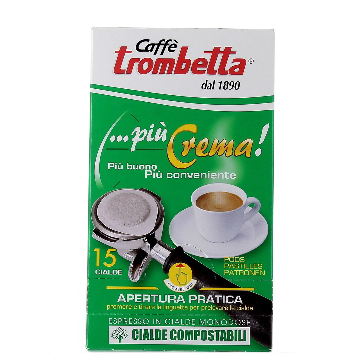 Caffè Trombetta Cialde Compostabili Più Crema 15 pezzi - 105 g totali