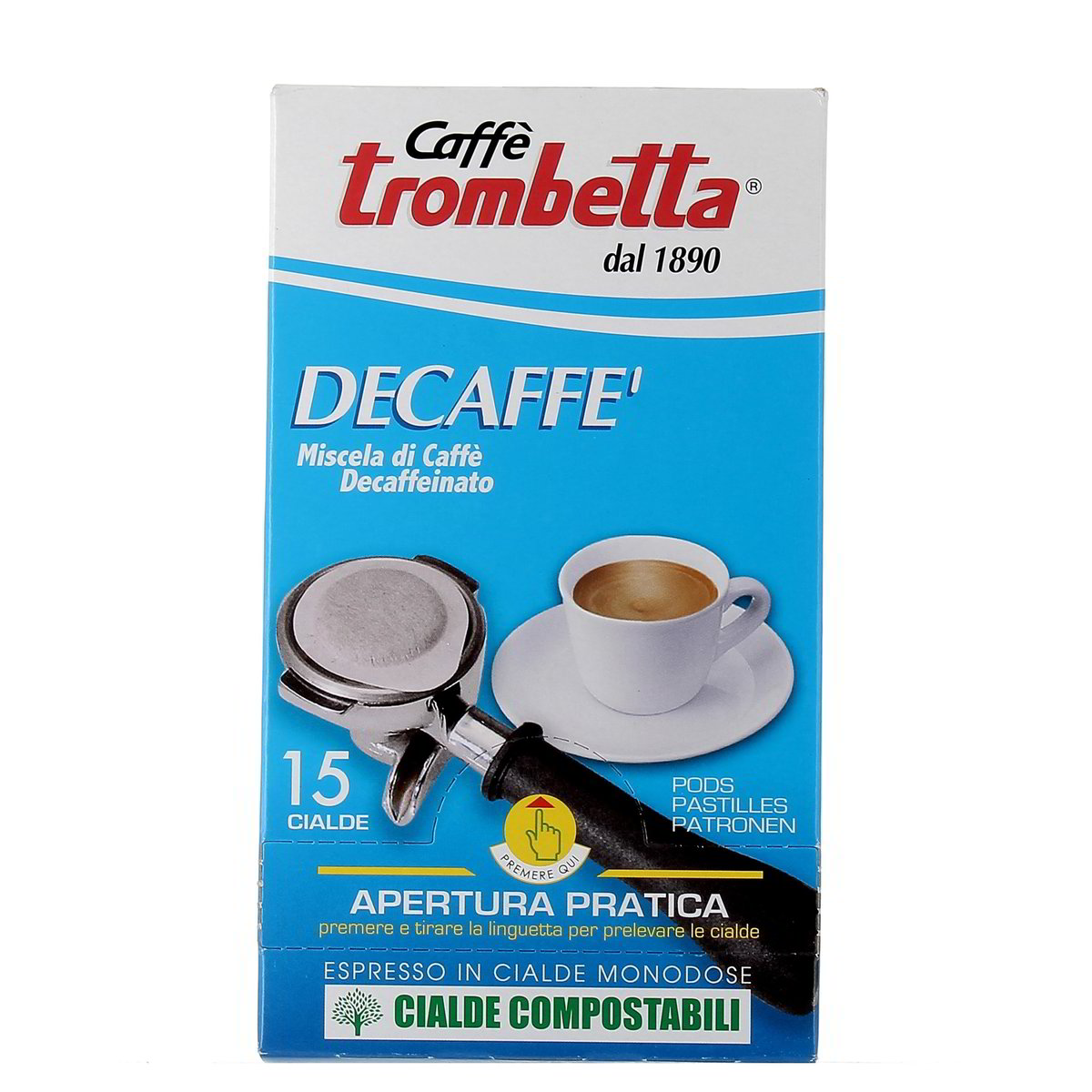 Caffè Trombetta Cialde Compostabili Decaffè 15 pezzi - 105 g totali