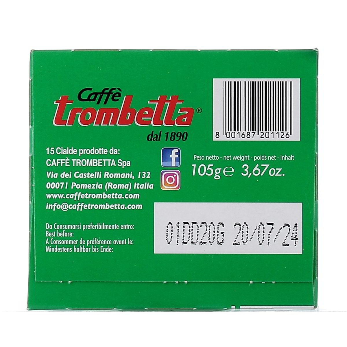 Caffè Trombetta Cialde Compostabili Più Crema 15 pezzi - 105 g totali — immagine 3