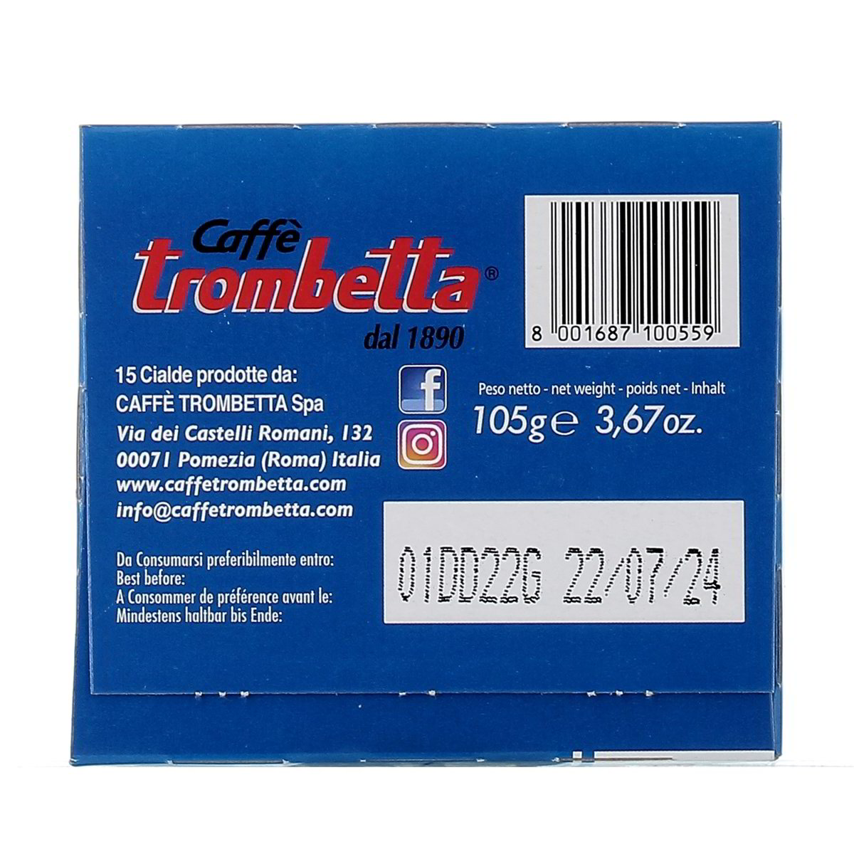 Caffè Trombetta Cialde Compostabili Decaffè 15 pezzi - 105 g totali — immagine 3