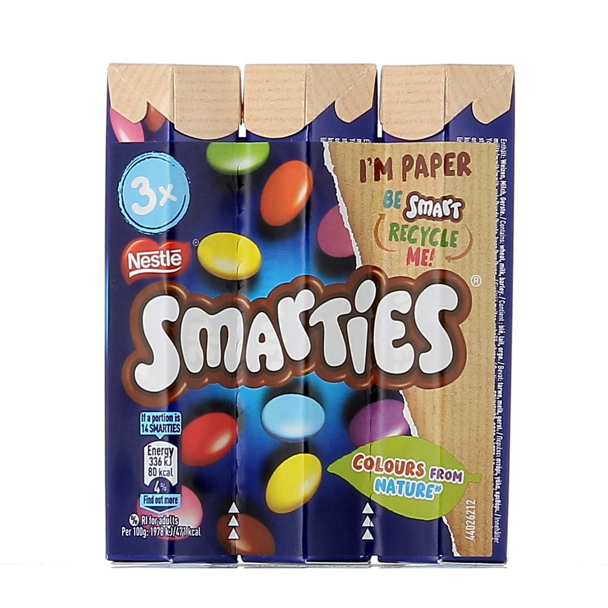 Smarties Confetti Ripieni Di Cioccolato Al Latte 3 Tubi da 34 g