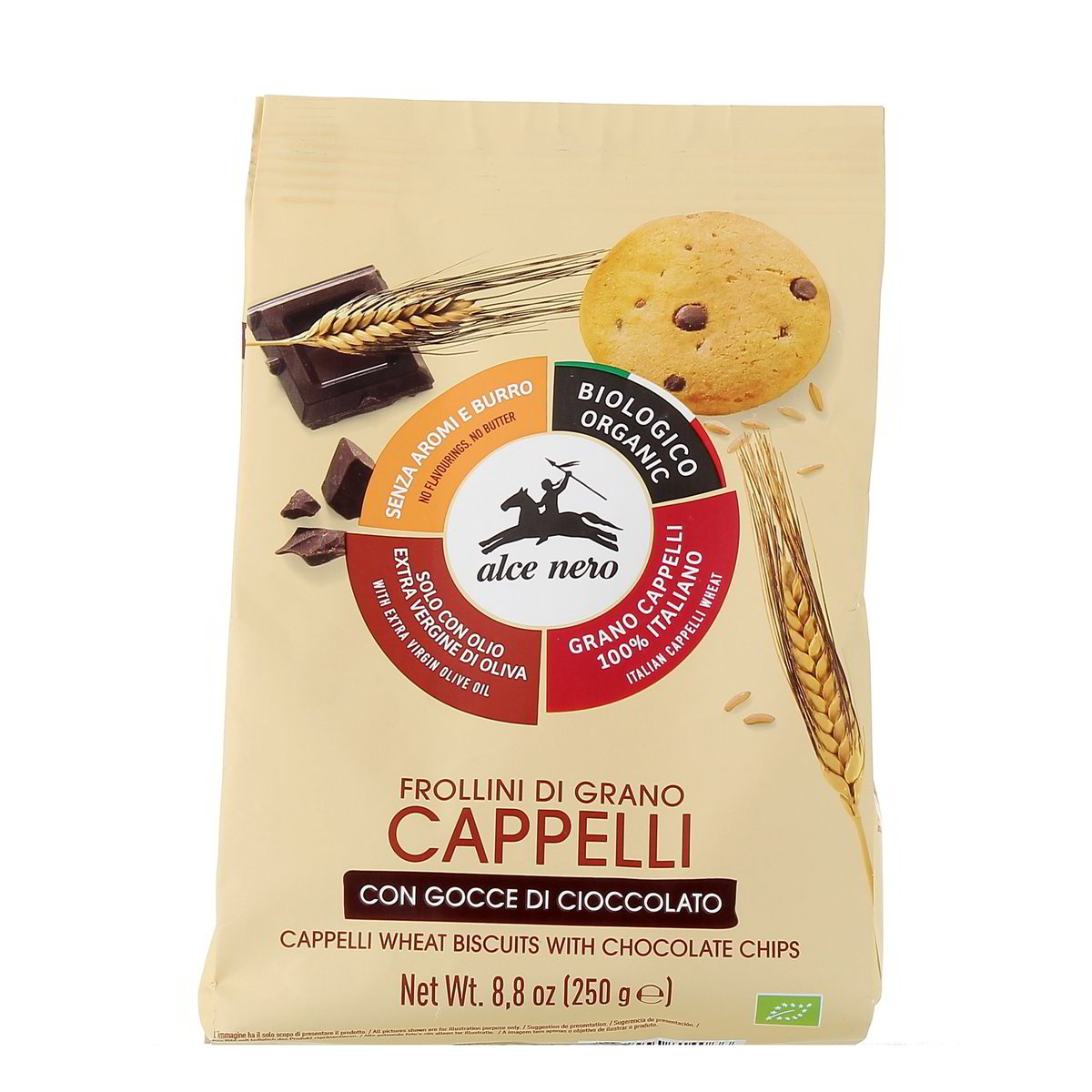 Alce Nero Frollini Di Grano Cappelli Con Gocce Di Cioccolato Bio 250 g