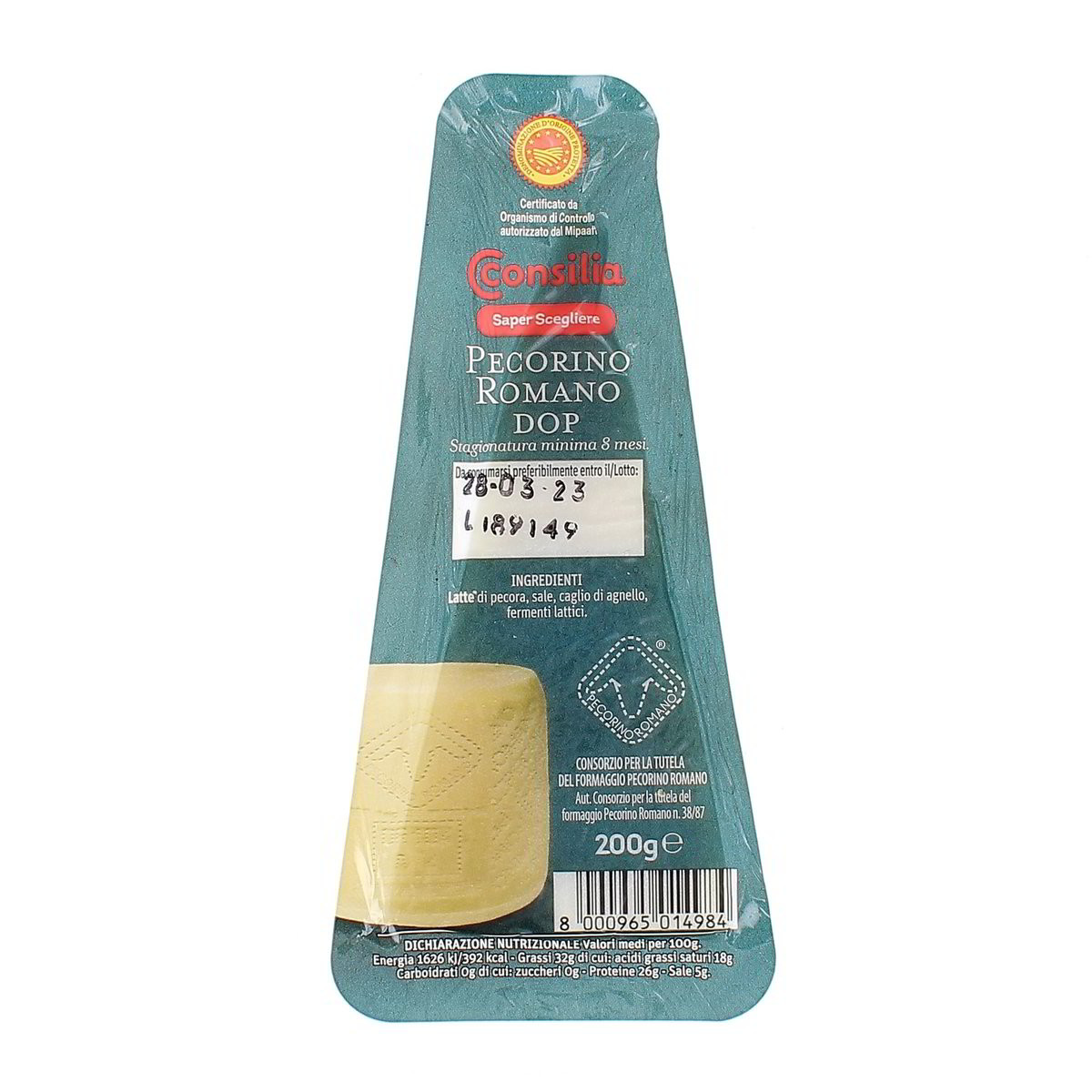 Consilia Pecorino Romano Dop Stagionato Minimo 8 Mesi 200 g