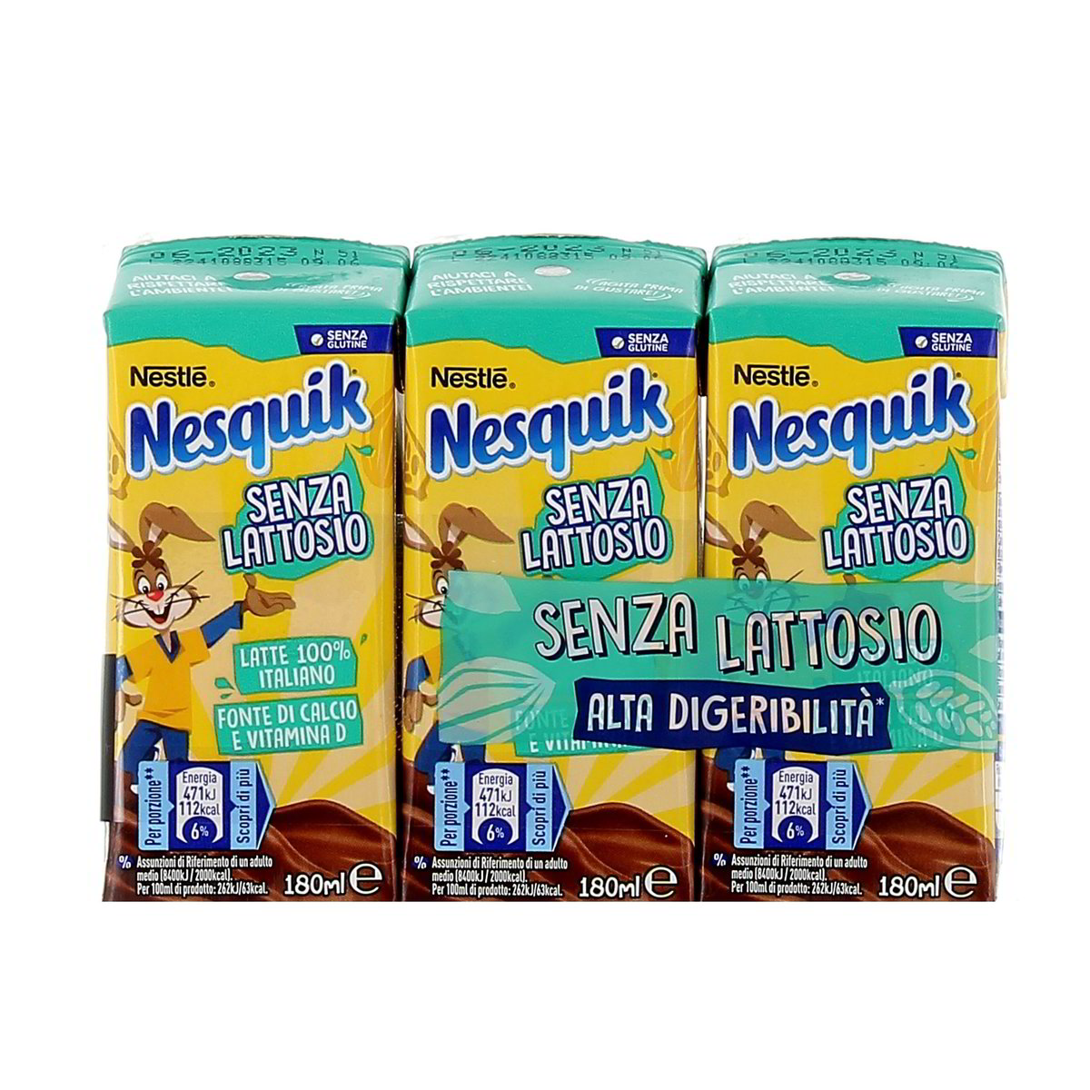 Nesquik Pronto Da Bere Senza Lattosio Latte E Cacao 3 pezzi da 180 ml