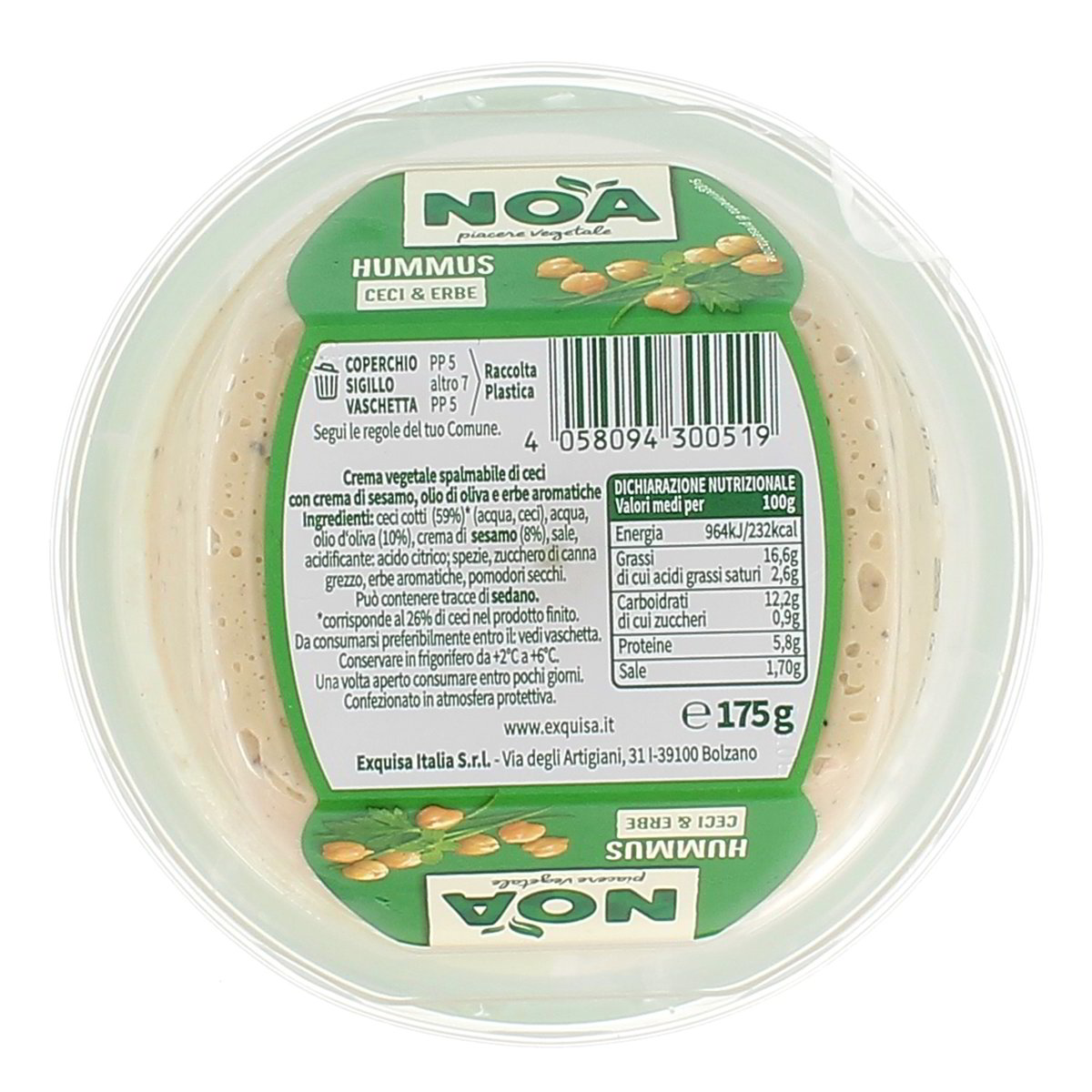 NOA Hummus Di Ceci & Erbe 175 g — immagine 3