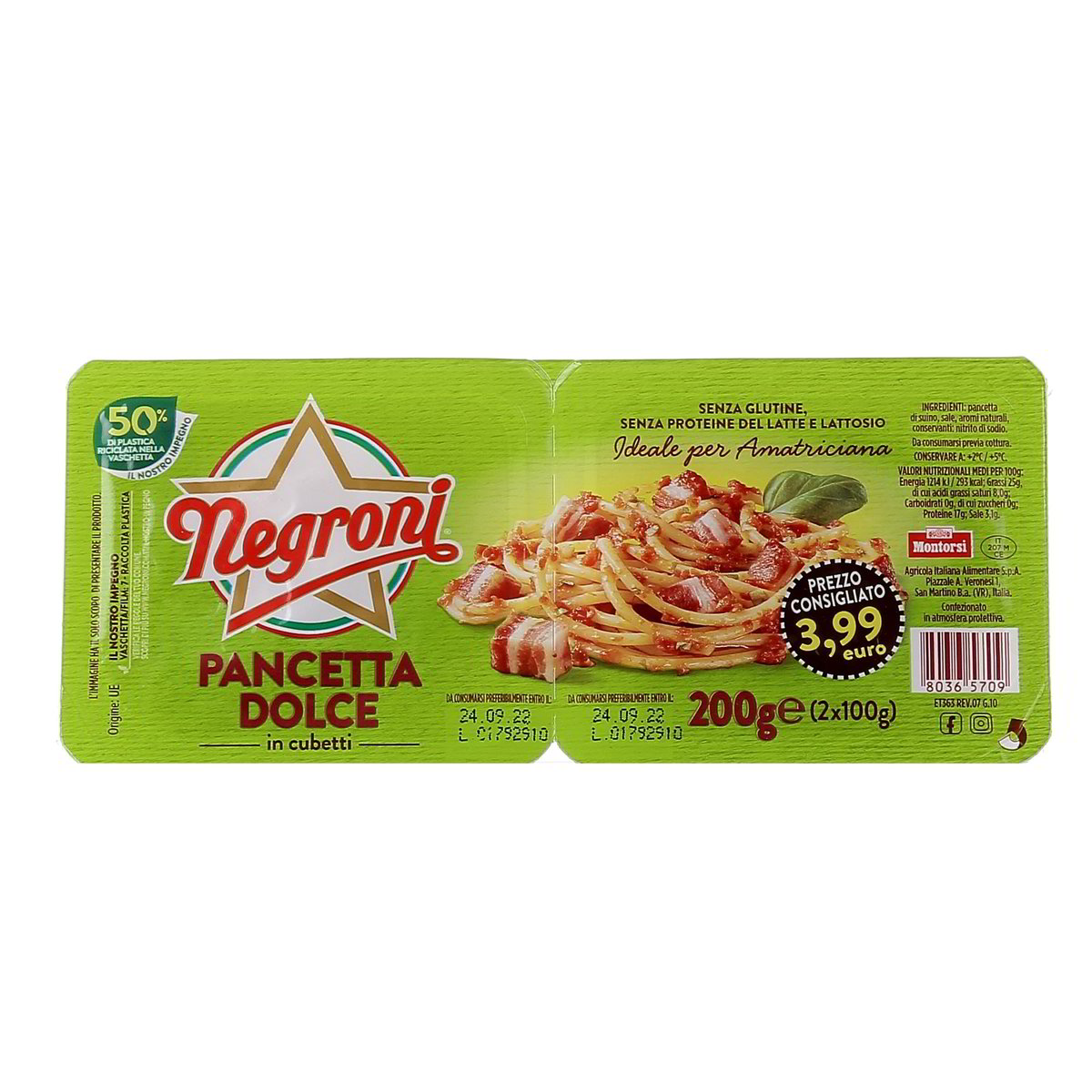 PANCETTA DOLCE IN CUBETTI NEGRONI 2x100 g in dettaglio Cts Spesa Online