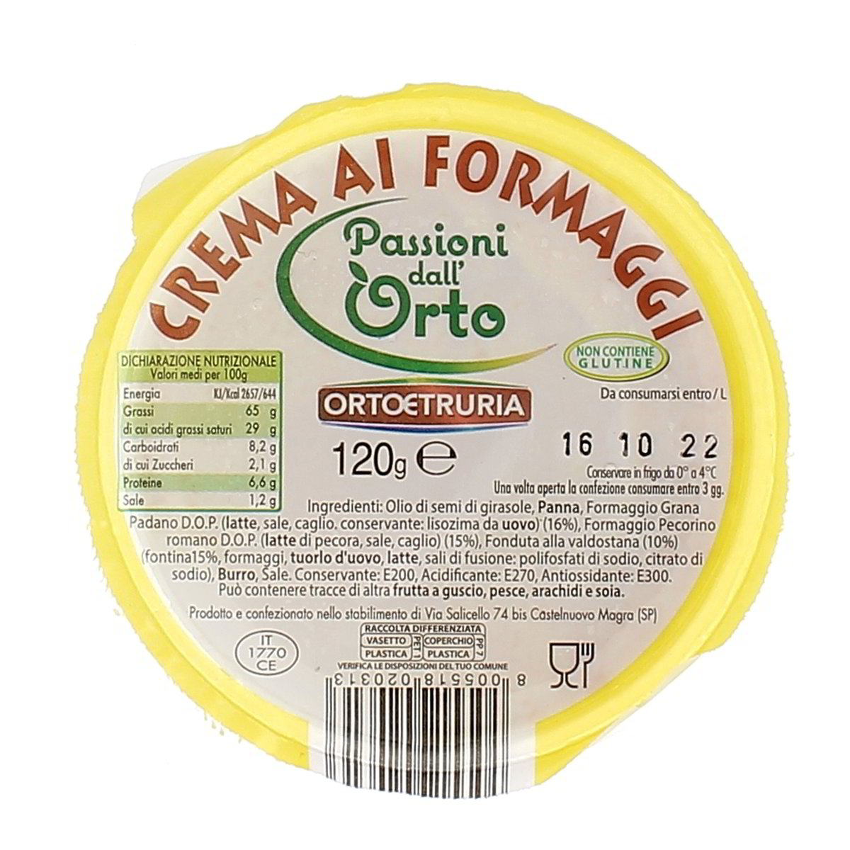 Orto Etruria Crema Ai Formaggi 120 g