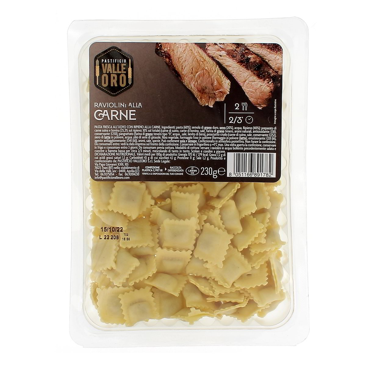 Valle ORO Raviolini Alla Carne 230 g