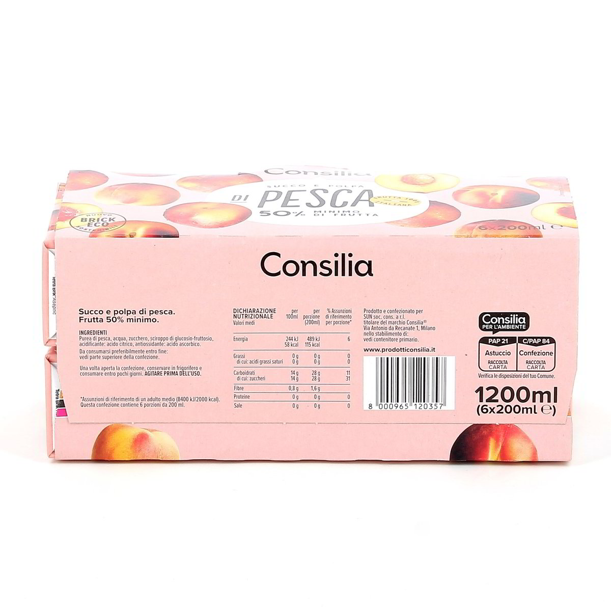 Consilia Succo E Polpa Di Pesca 6x20 cl — immagine 3