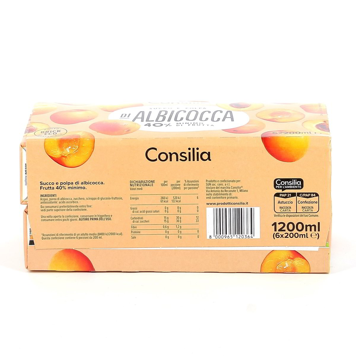 Consilia Succo E Polpa Di Albicocca 6x20 cl — immagine 3