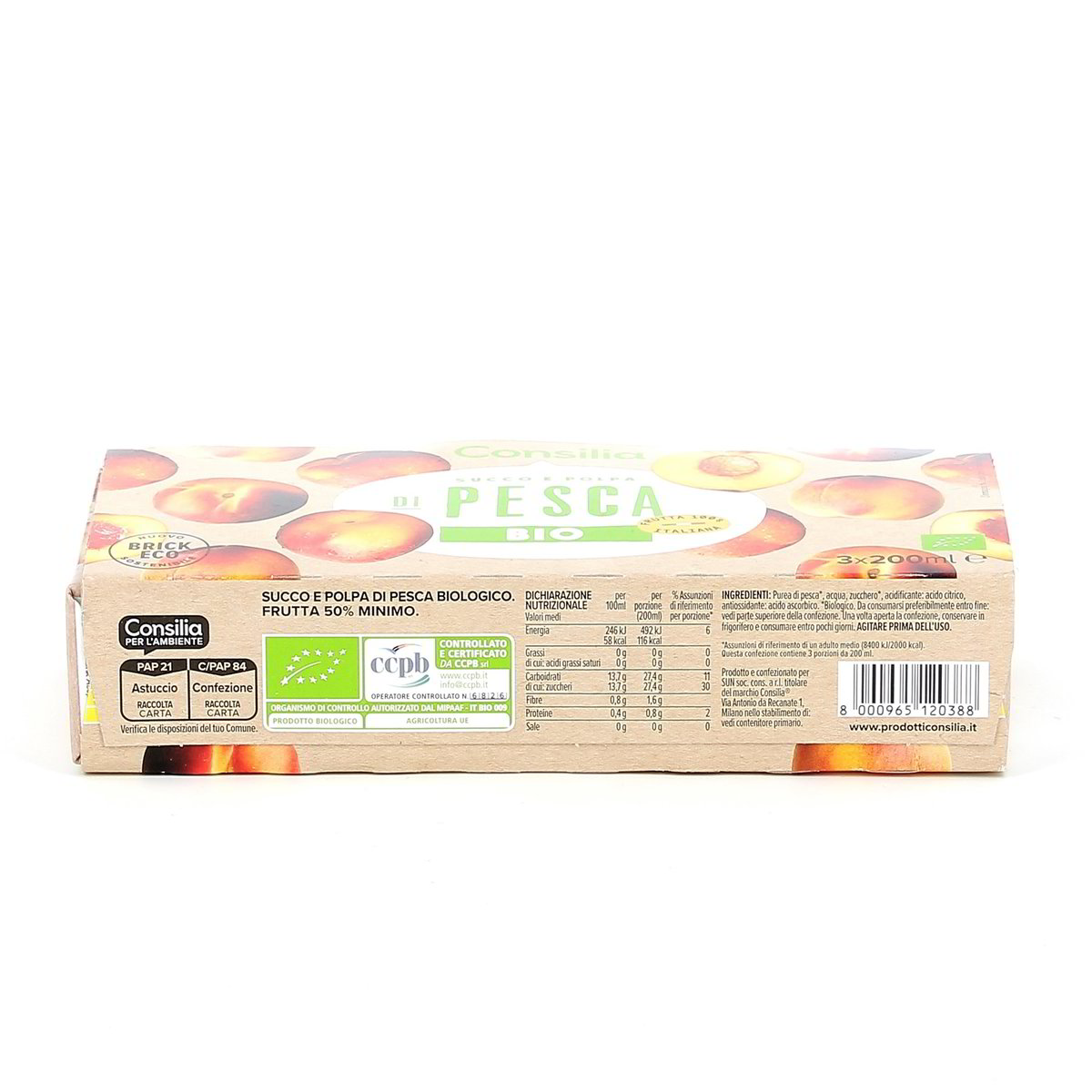 Consilia Succo E Polpa Di Pesca Bio 3x20 cl — immagine 3