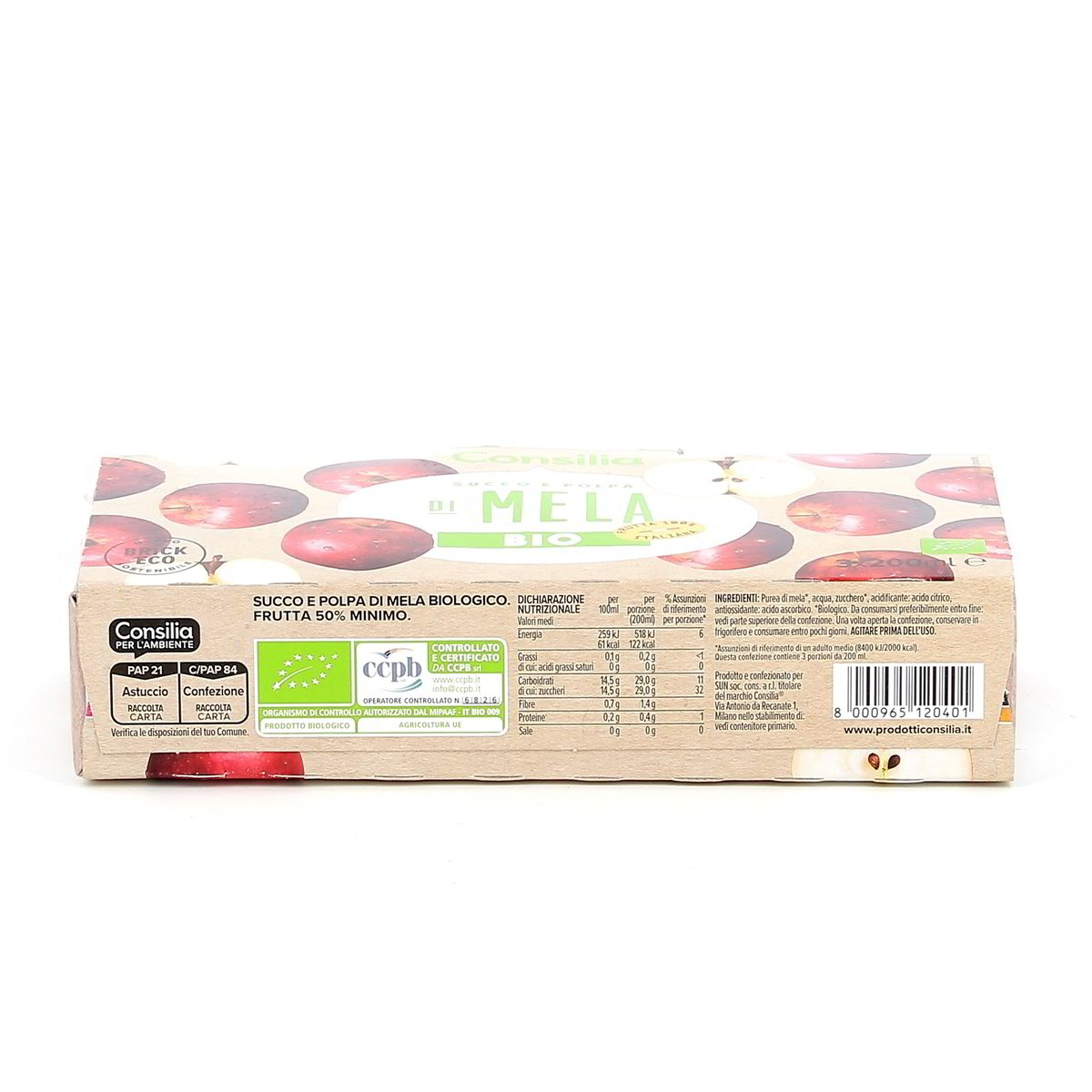 Consilia Succo E Polpa Di Mela Bio 3x20 cl — immagine 3