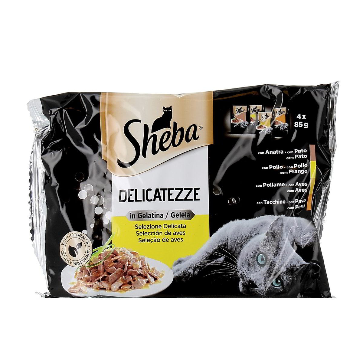 Sheba Delicatezze In Gelatina Con Anatra Pollo Pollame E Tacchino 4x85 g
