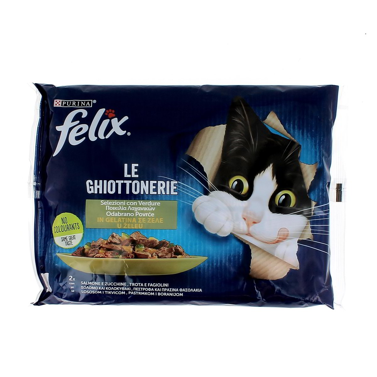 Felix Le Ghiottonerie In Gelatina Salmone E Zucchine Trota E Fagiolini 4x85 g