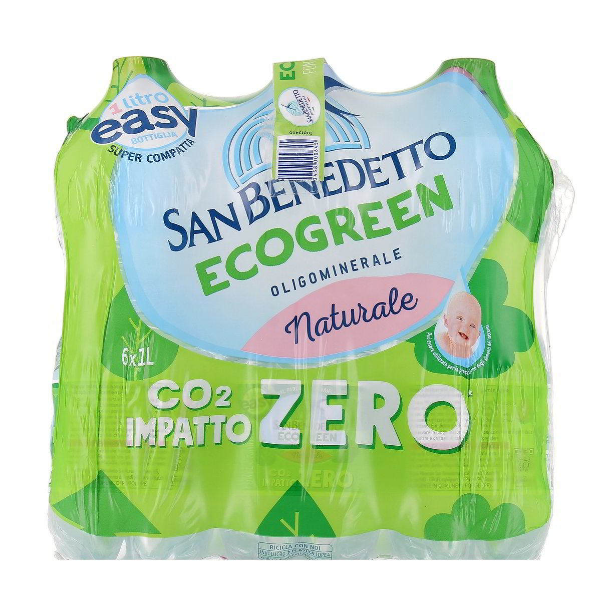 SAN Benedetto Acqua Naturale Ecogreen 6 bottiglie GRANDI da 1 l