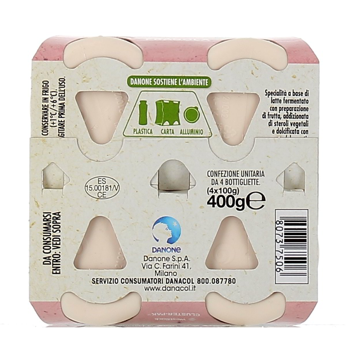 Danone Danacol Fragola 4x100 g — immagine 3
