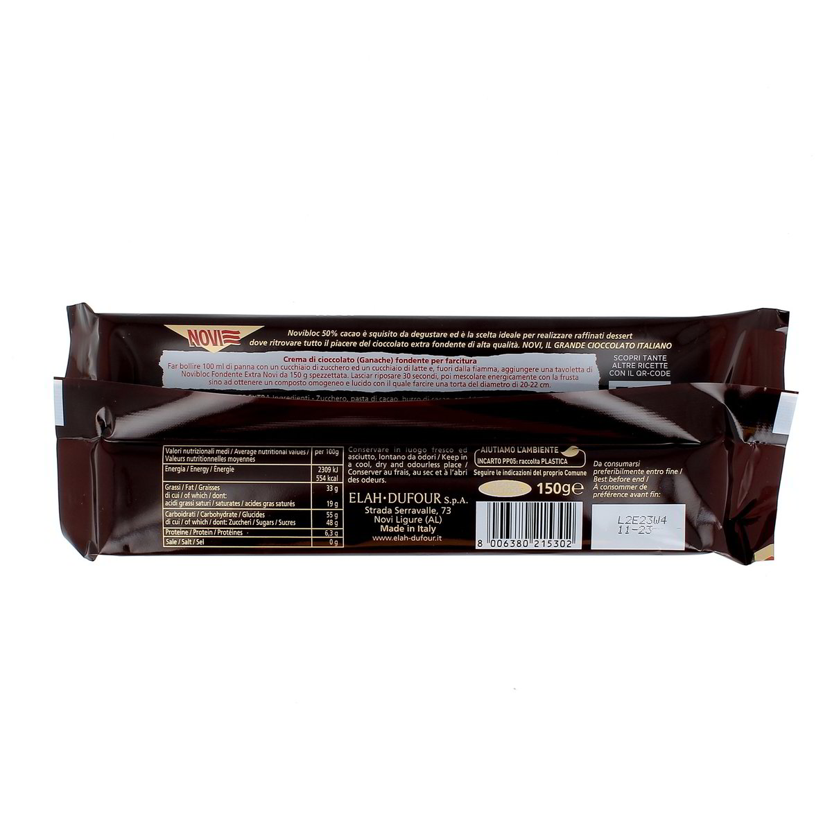 Novi Novibloc Fondente Extra Cacao 150 g — immagine 3