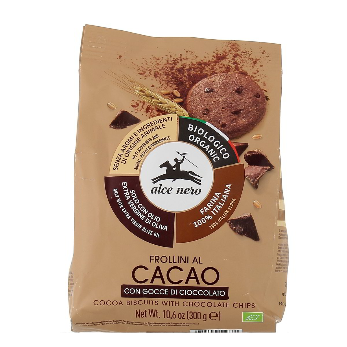 Alce Nero Frollini Al Cacao Con Gocce Di Cioccolato Bio 300 g