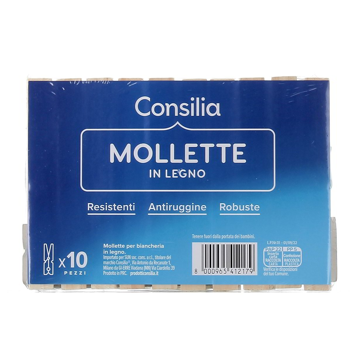 Consilia Mollette In Legno 10 pezzi