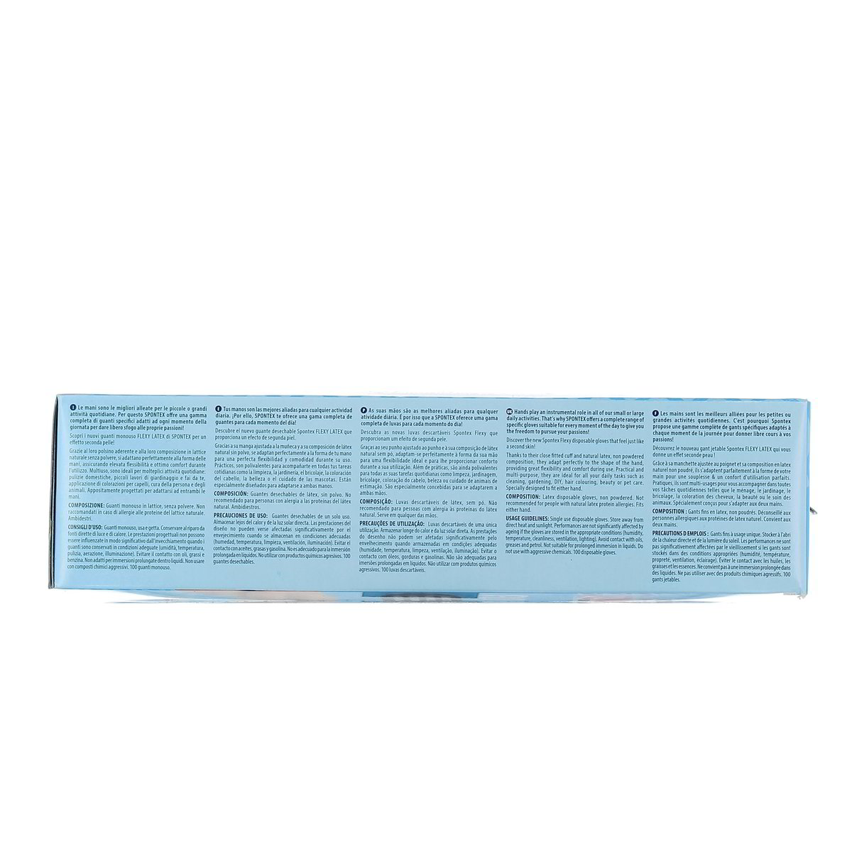 Spontex Flexy Latex Guanti In Lattice Senza Polvere S/M 100 pezzi — immagine 3