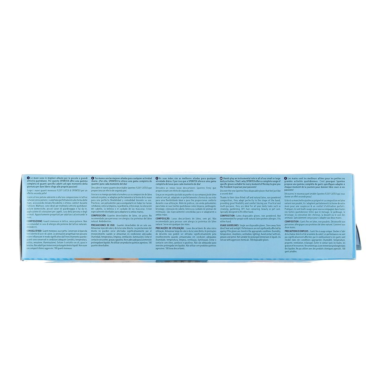 Spontex Flexy Latex Guanti In Lattice Senza Polvere M/L 100 pezzi — immagine 3