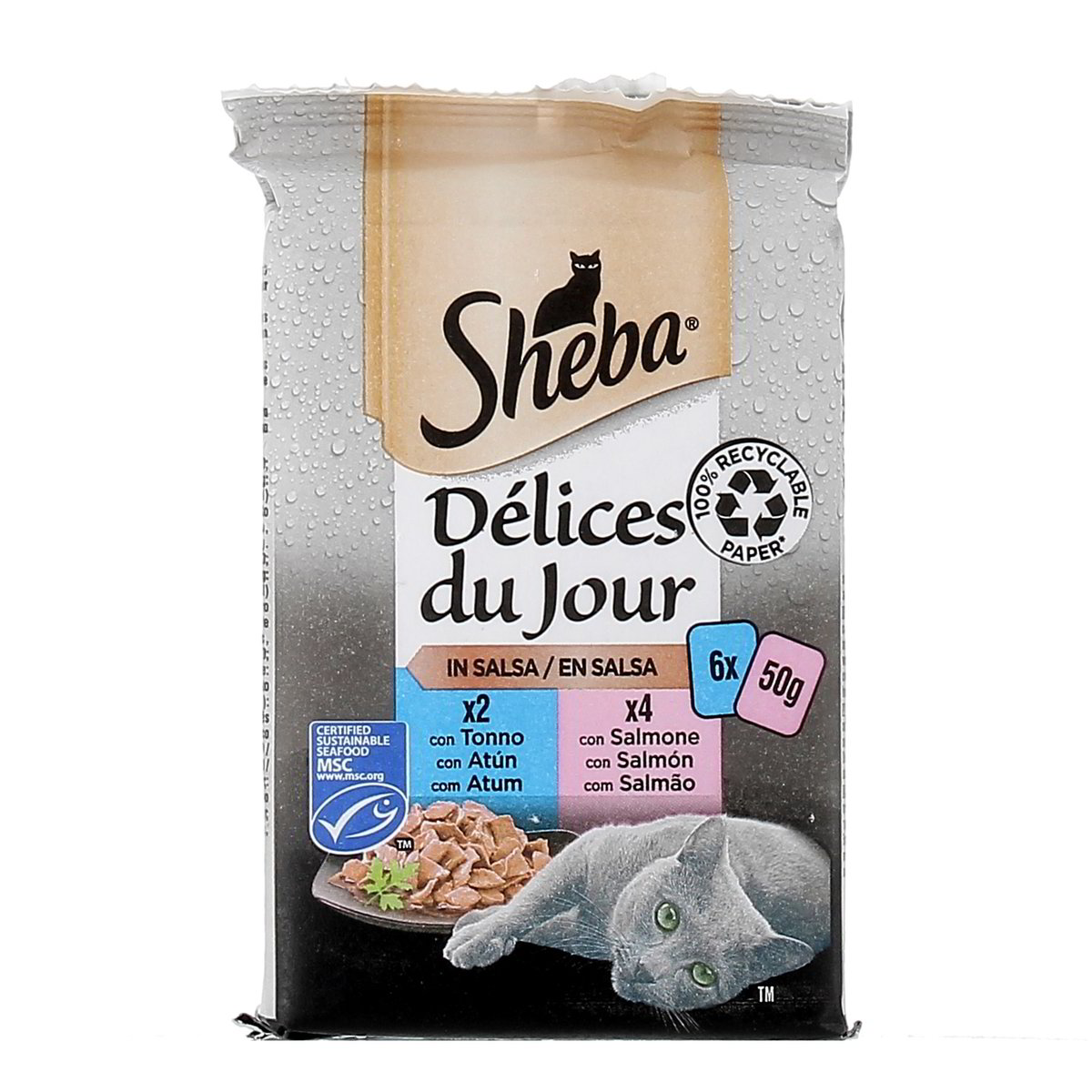 Sheba Délices In Salsa Con Tonno E Salmone 6x50 g