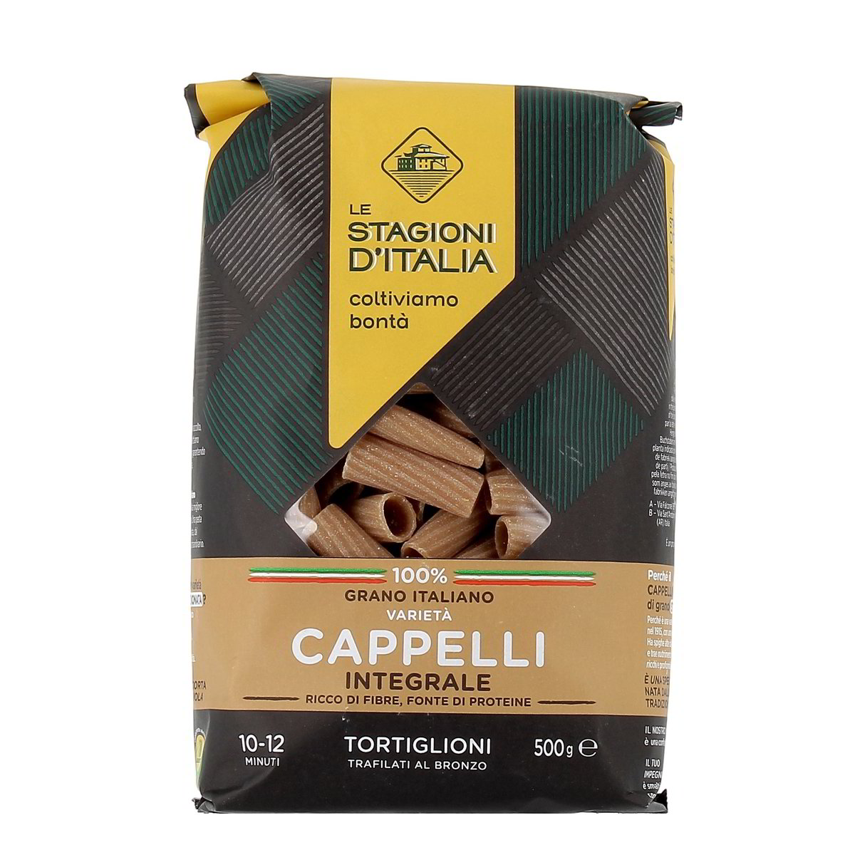 LE Stagioni D'Italia Tortiglioni Trafilati Al Bronzo Grano Italiano Varieta Cappelli Integrale 500 g
