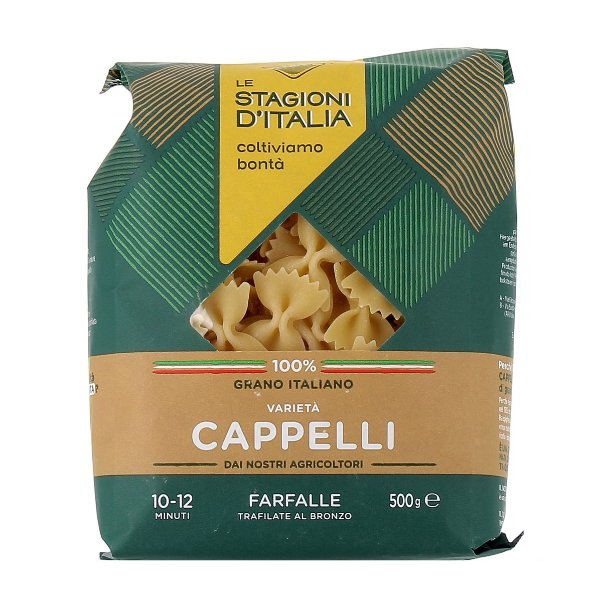 LE Stagioni D'Italia Farfalle Trafilate Al Bronzo Grano Italiano Varieta Cappelli 500 g