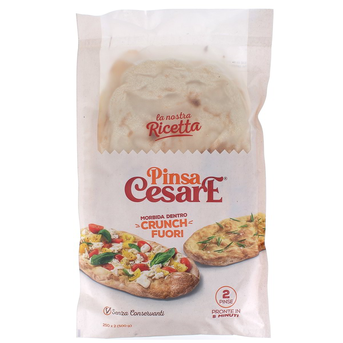 Cesare Pinsa Morbida Dentro 2x250 g Conservare in frigorifero