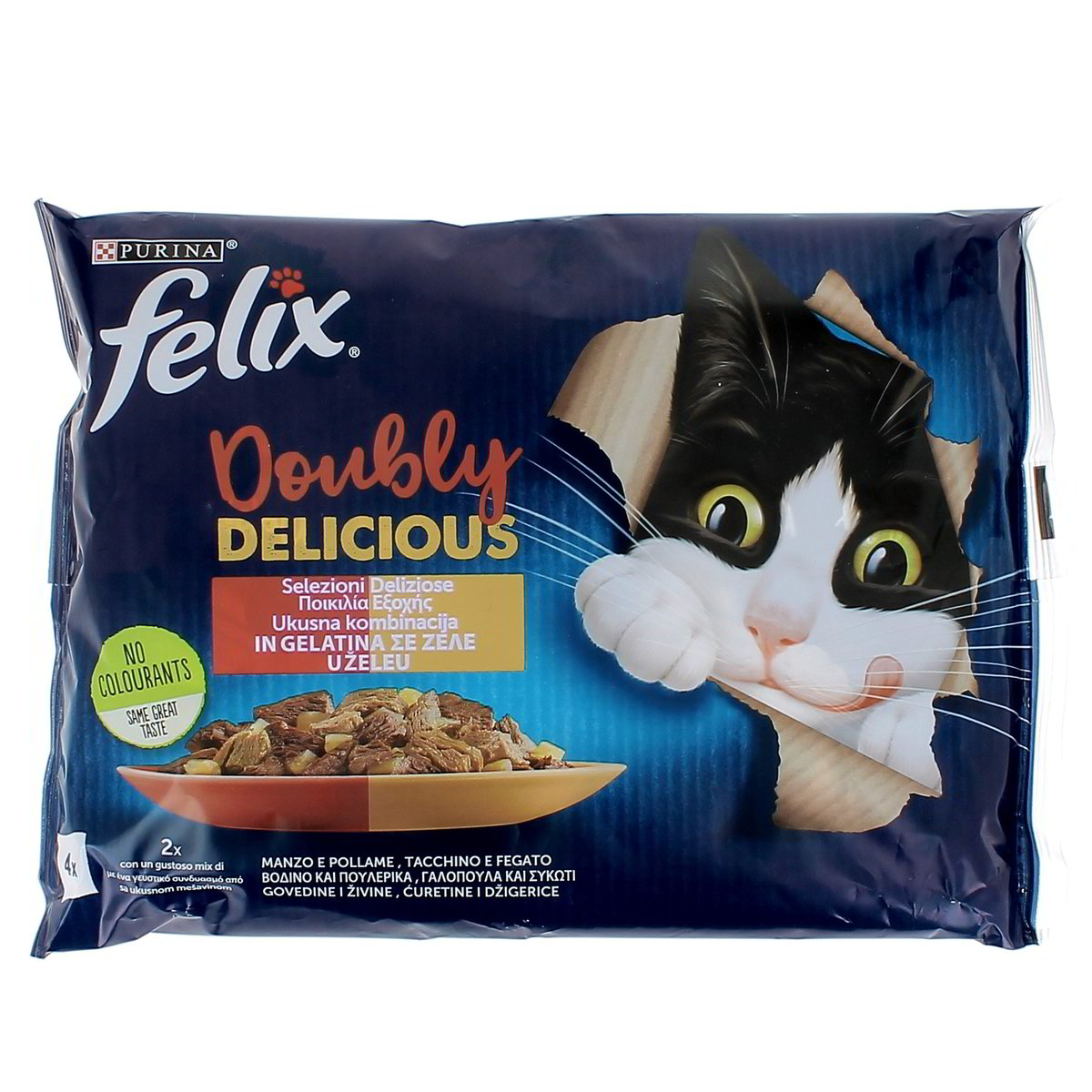 Felix Doubly Delicious Manzo E Pollame Tacchino E Fegato 4x85 g