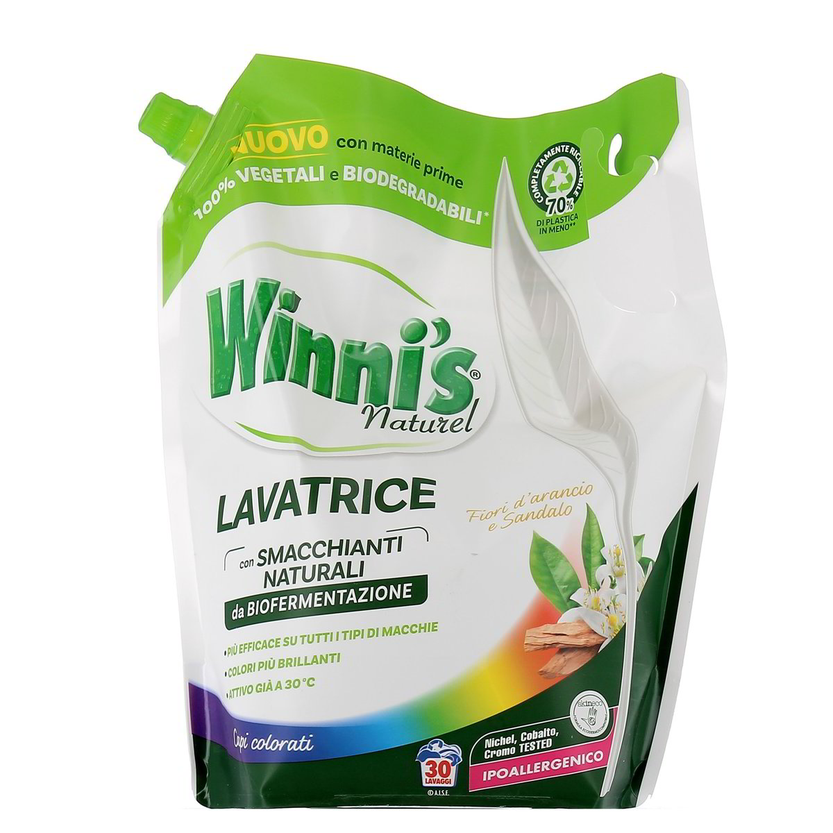 Winni'S Detersivo Liquido Naturel Capi Colorati Fiori D'arancio E Sandalo 30 Lavaggi 1350 ml