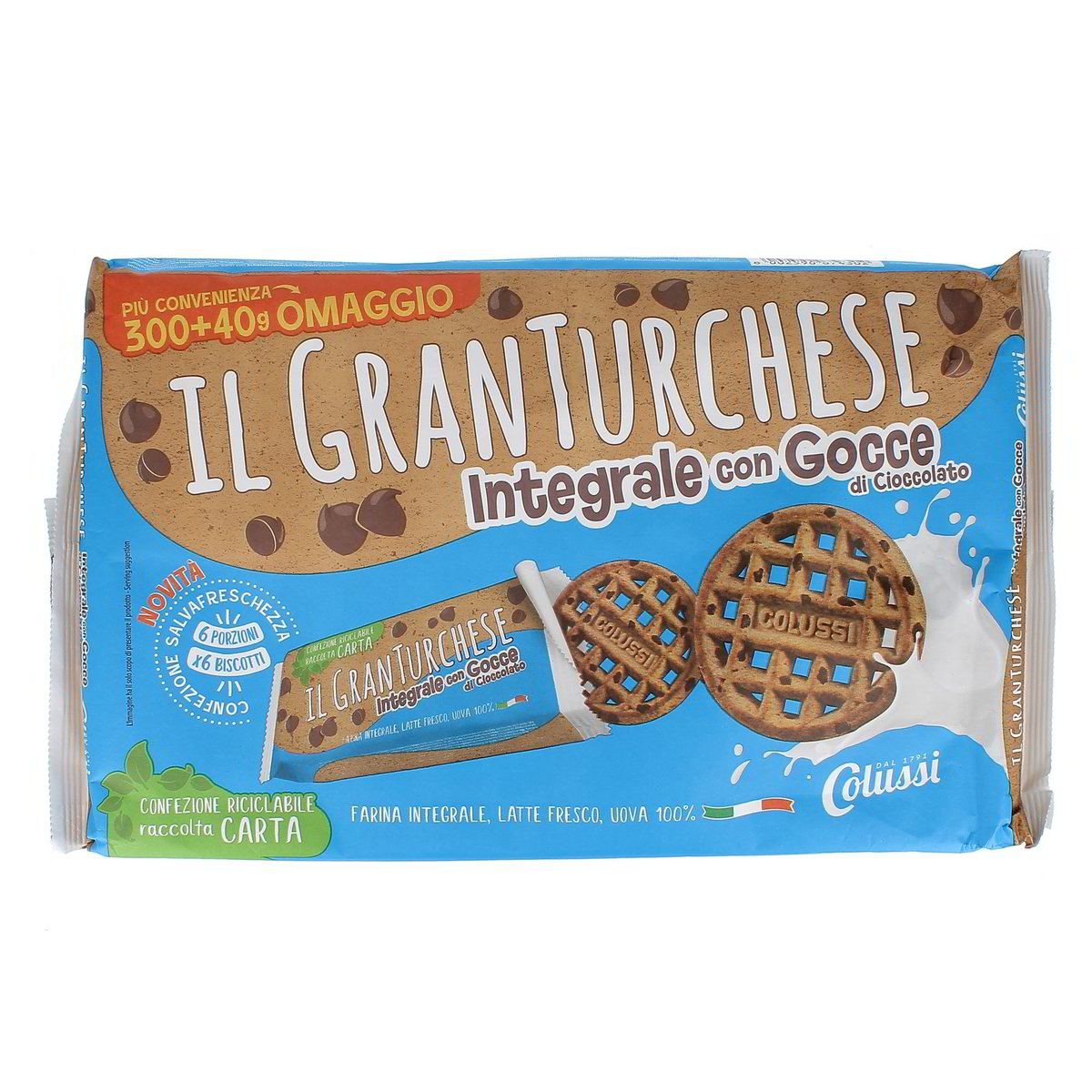 Colussi IL GRAN TURCHESE INTEGRALE CON GOCCE DI CIOCCOLATO x6 340 g
