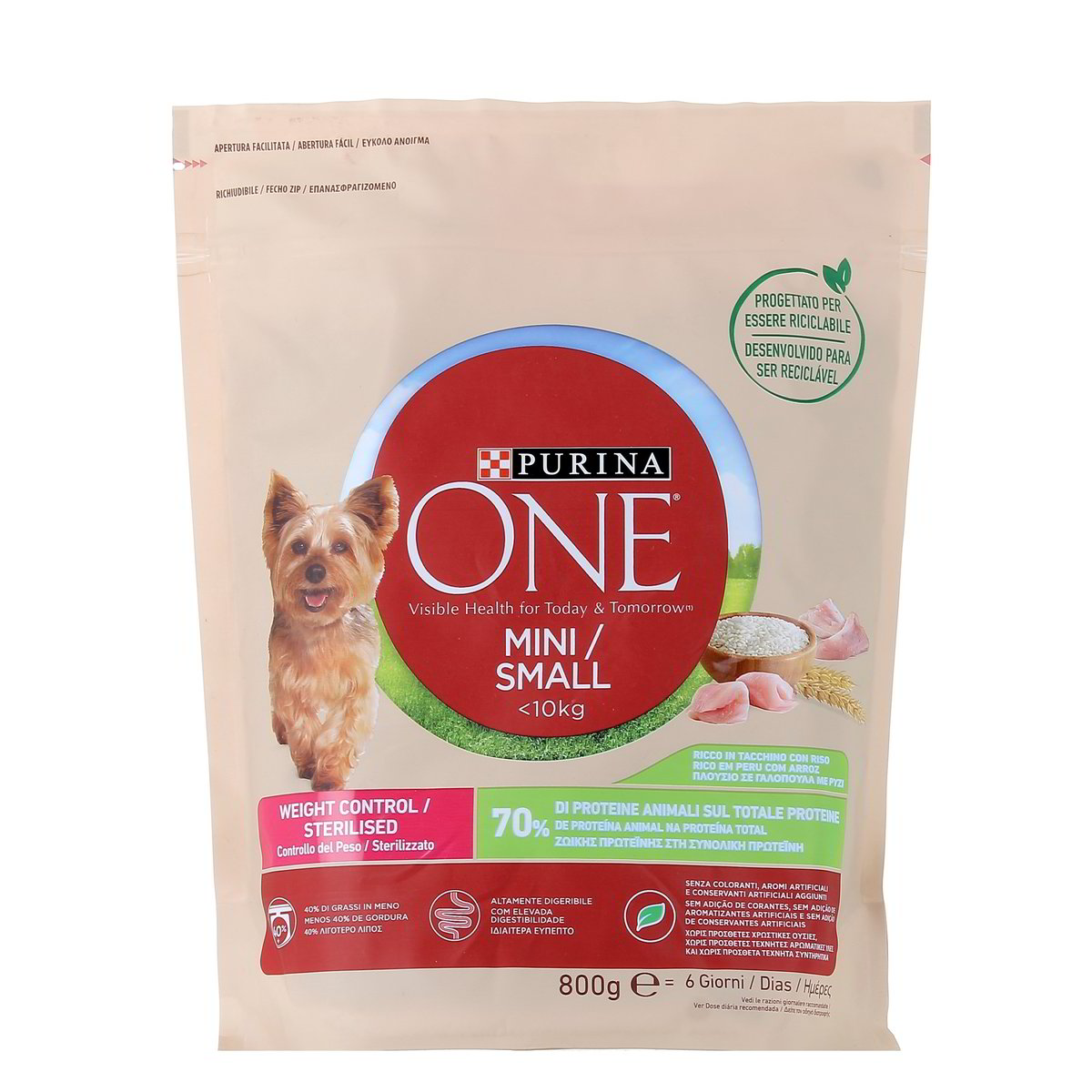 Purina One Tacchino Con Riso Controllo Del Peso Mini 800 g