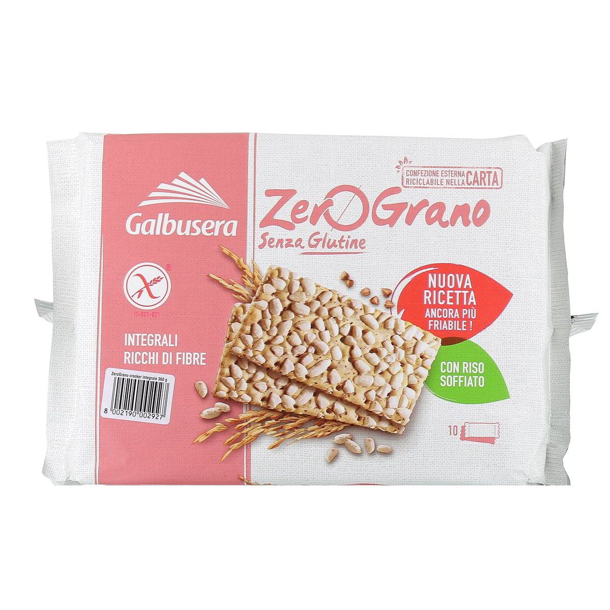 Galbusera Zero Grano Crackers Integrali Con Riso Soffiato 360 g