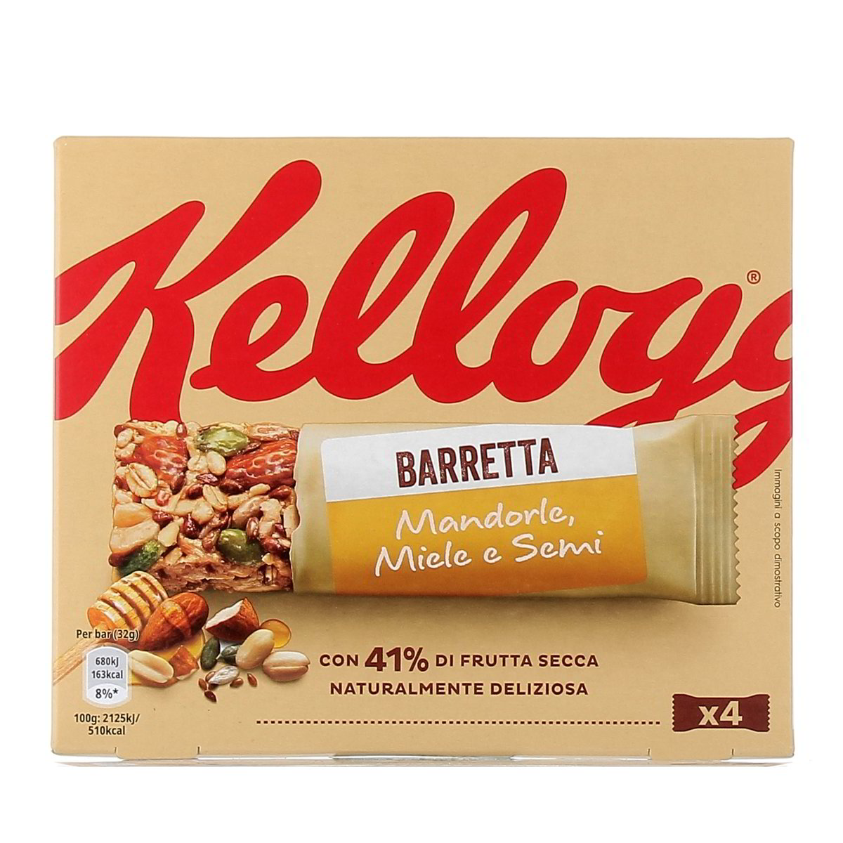Kellogg'S BARRETTA MANDORLE MIELE E SEMI x4 128 g