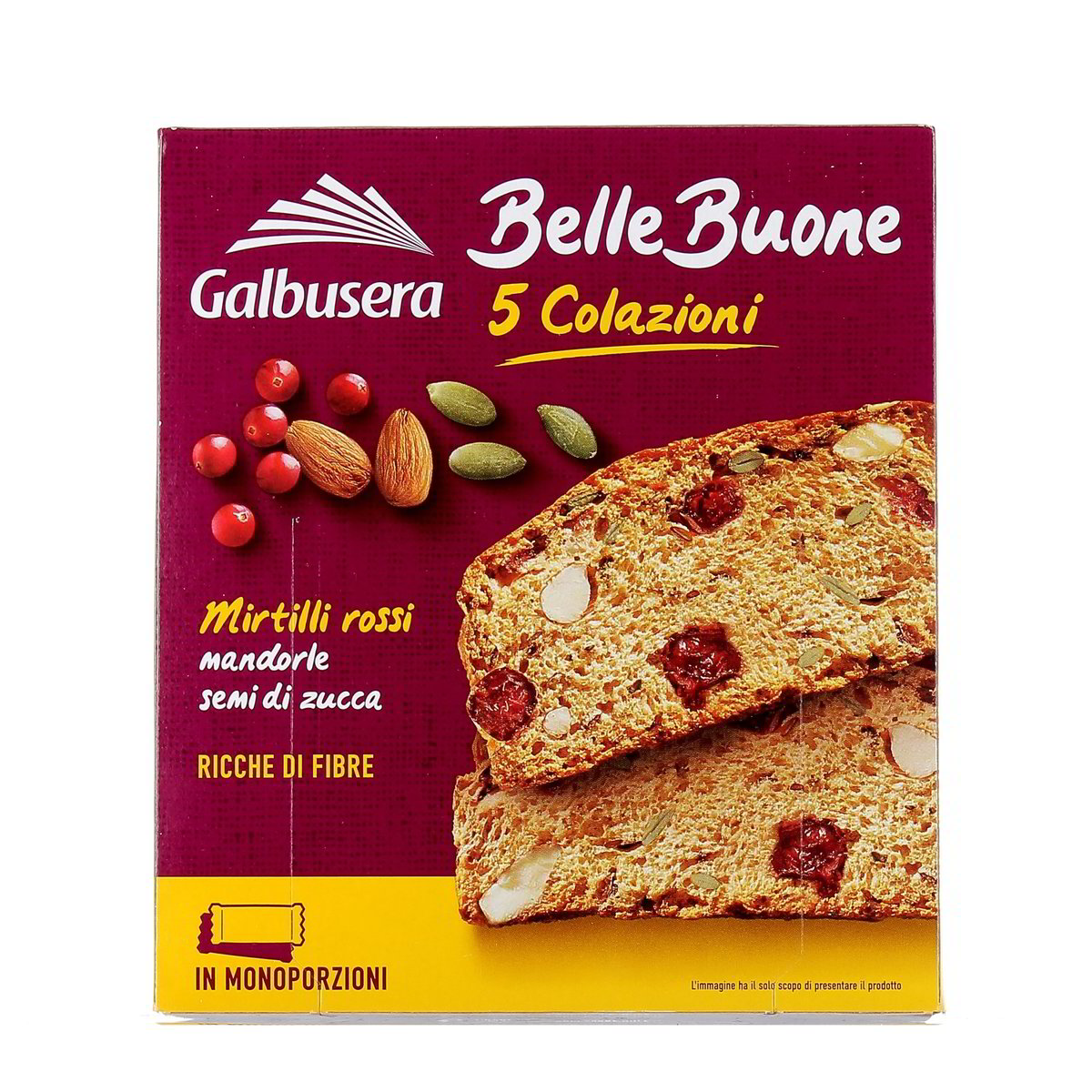 Galbusera BELLE BUONE FETTE SPESSE CON MIRTILLI ROSSI MANDORLE SEMI DI ZUCCA E SEMI DI LINO x5 200 g