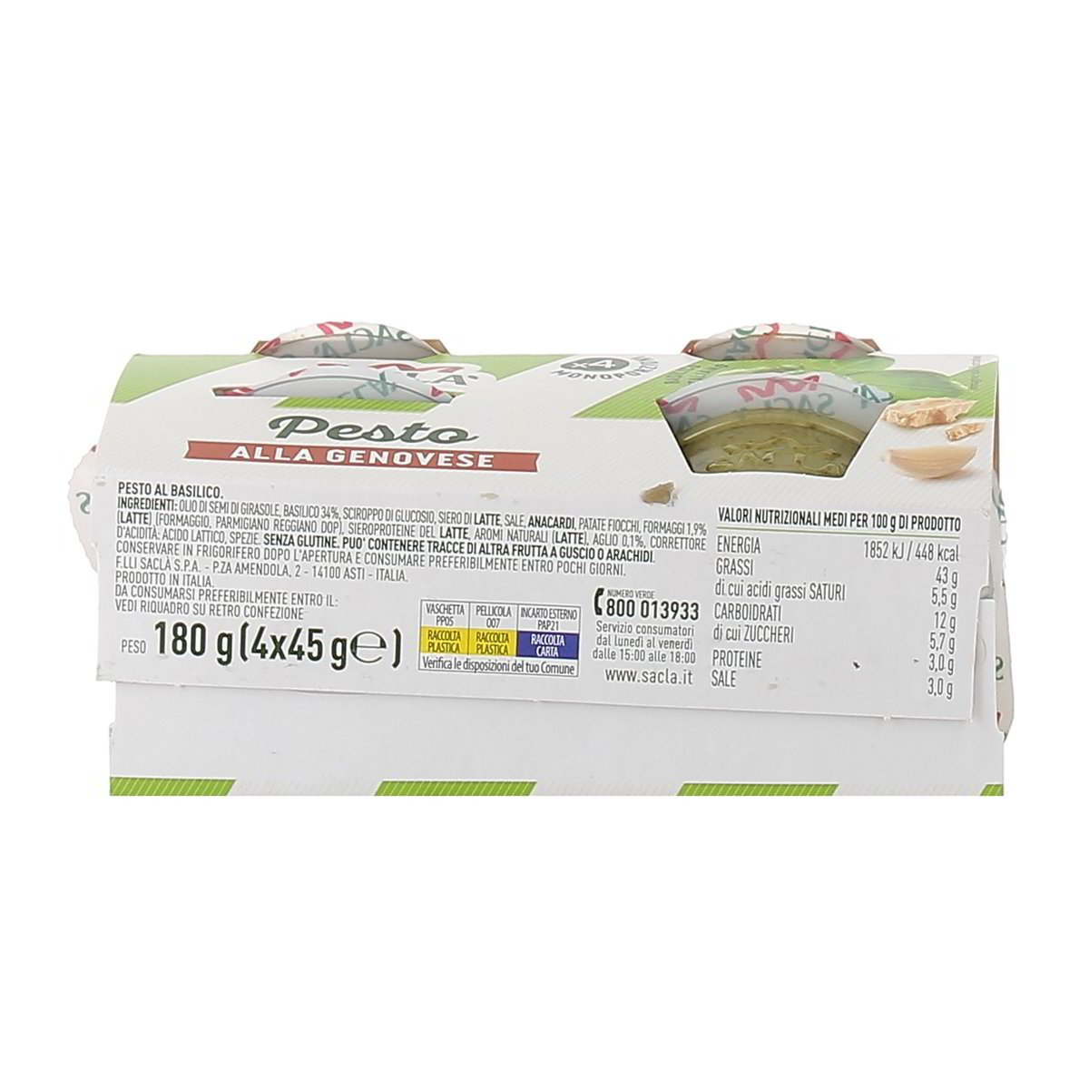 Saclà Pesto Alla Genovese 4x45 g — immagine 3