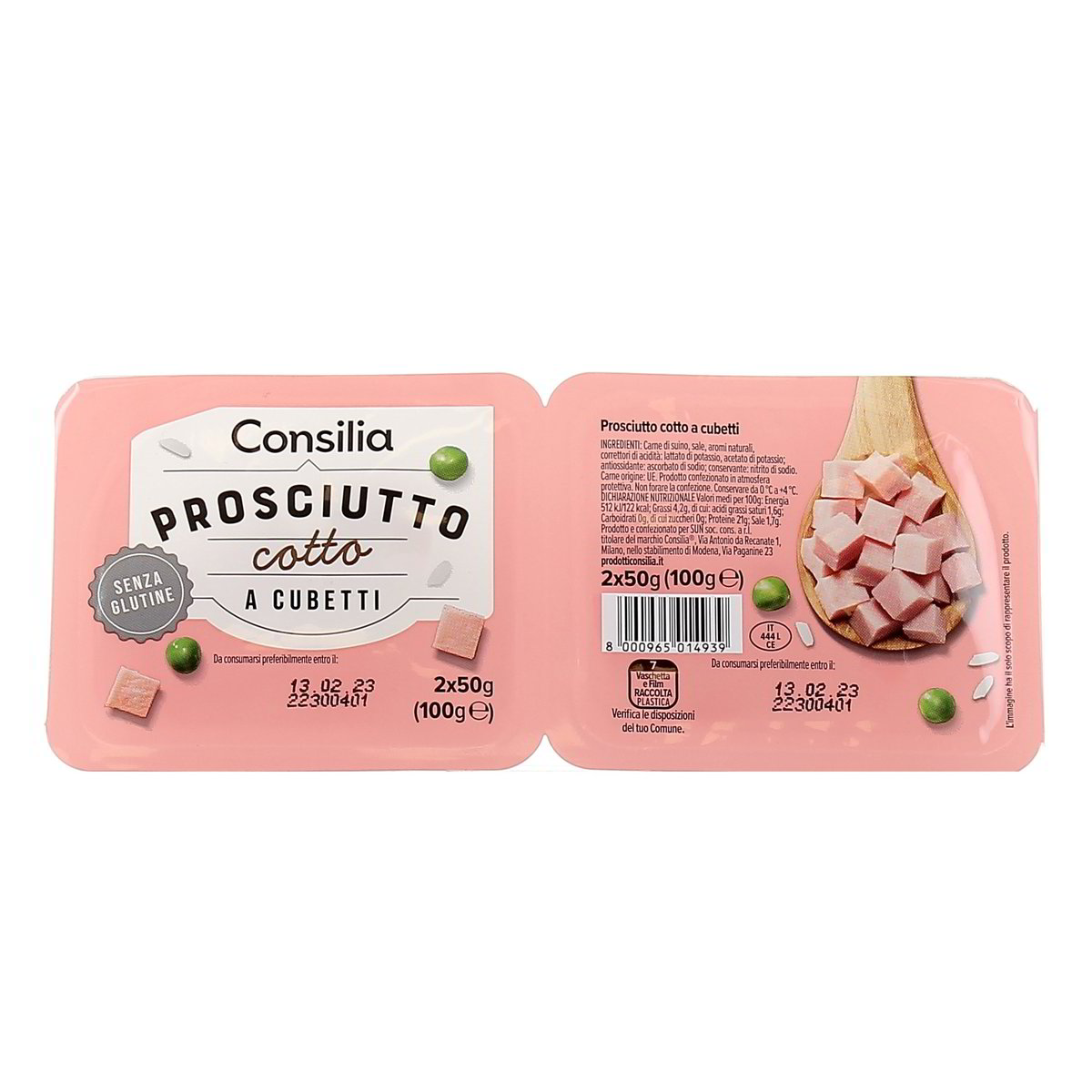 Consilia Prosciutto Cotto A Cubetti 2x50 g