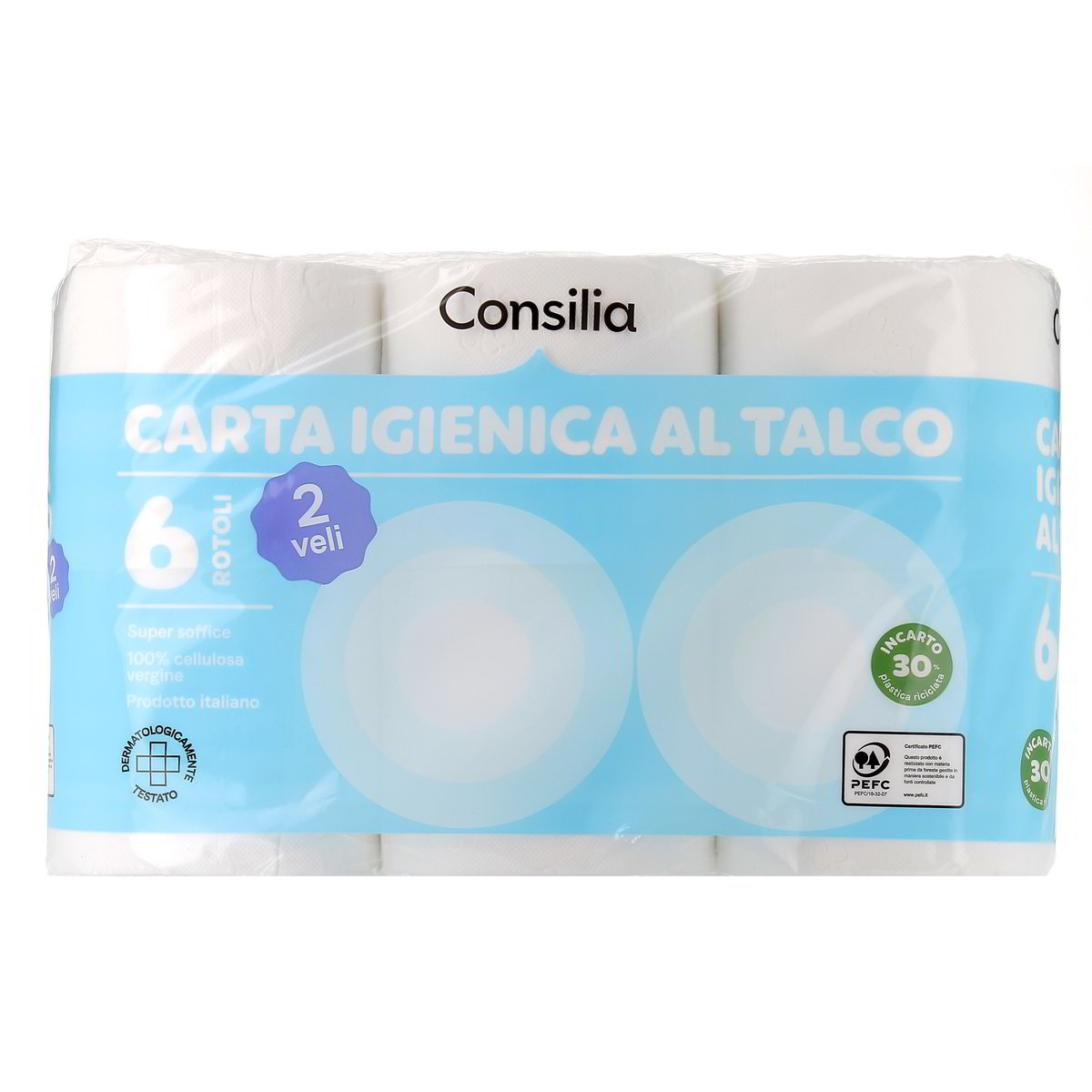 Consilia Carta Igienica Super Morbida Al Talco 2 Veli 6 rotoli