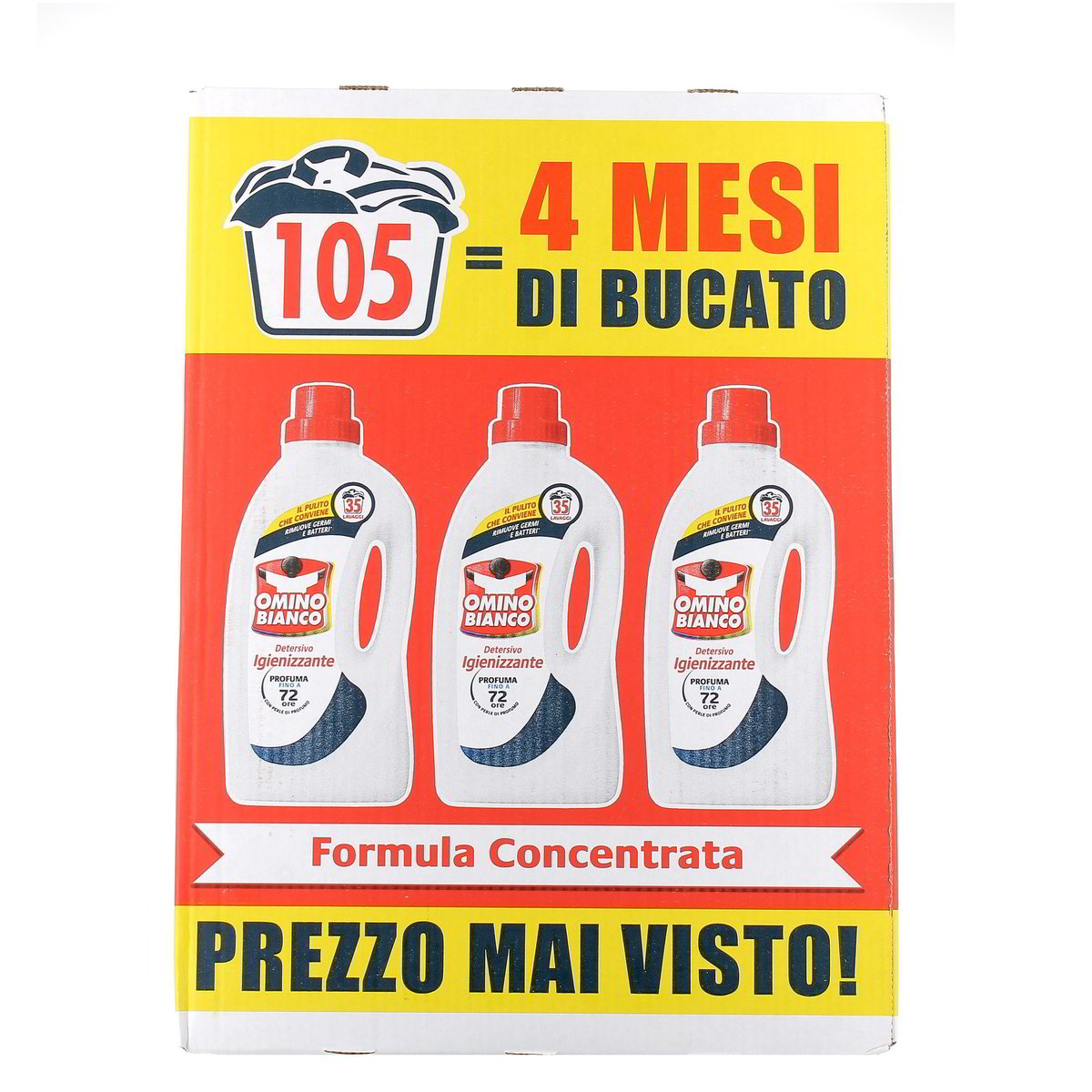 Omino Bianco Detersivo Liquido Igienizzante 105 Lavaggi 3x1,4 l