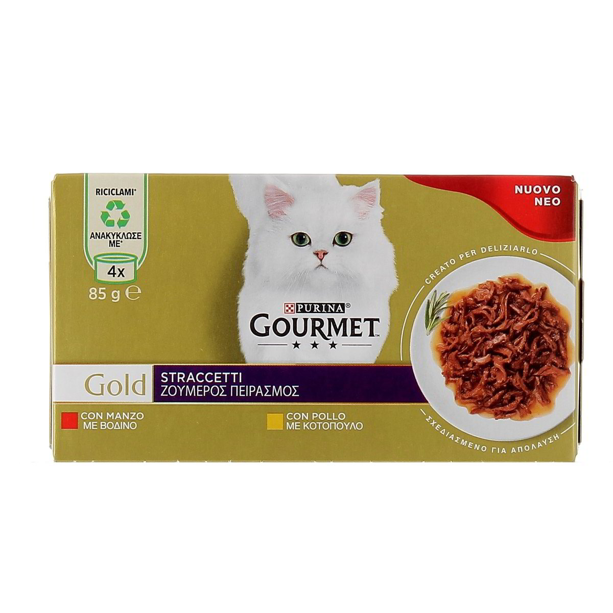 Purina Gourmet Gold Straccetti Manzo E Pollo 4x85 g