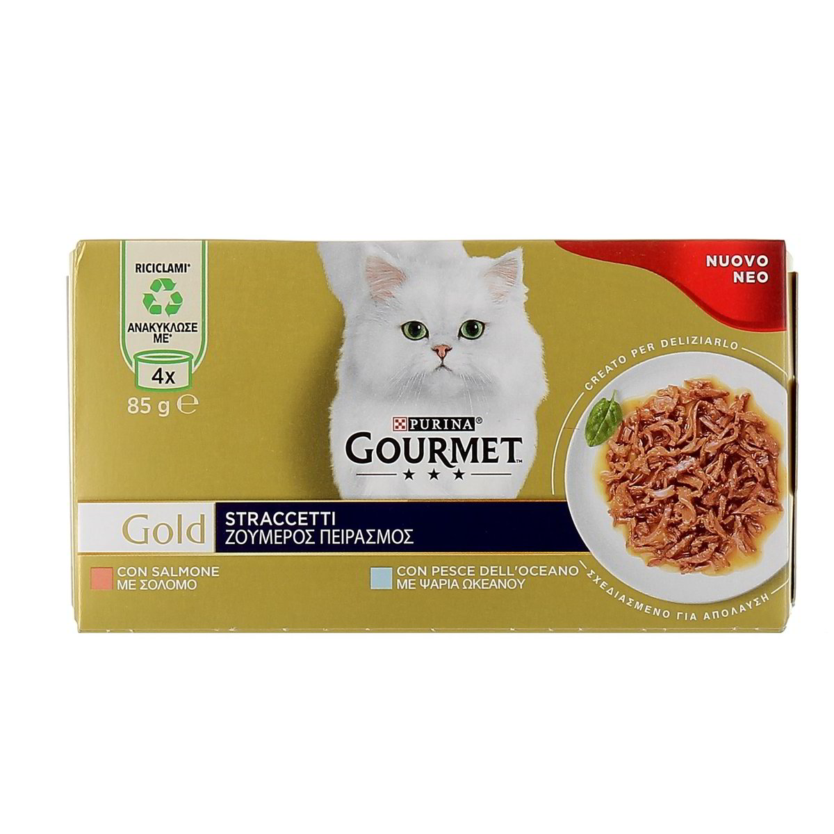 Purina Gourmet Gold Straccetti Salmone E Pesce Dell'oceano 4x85 g