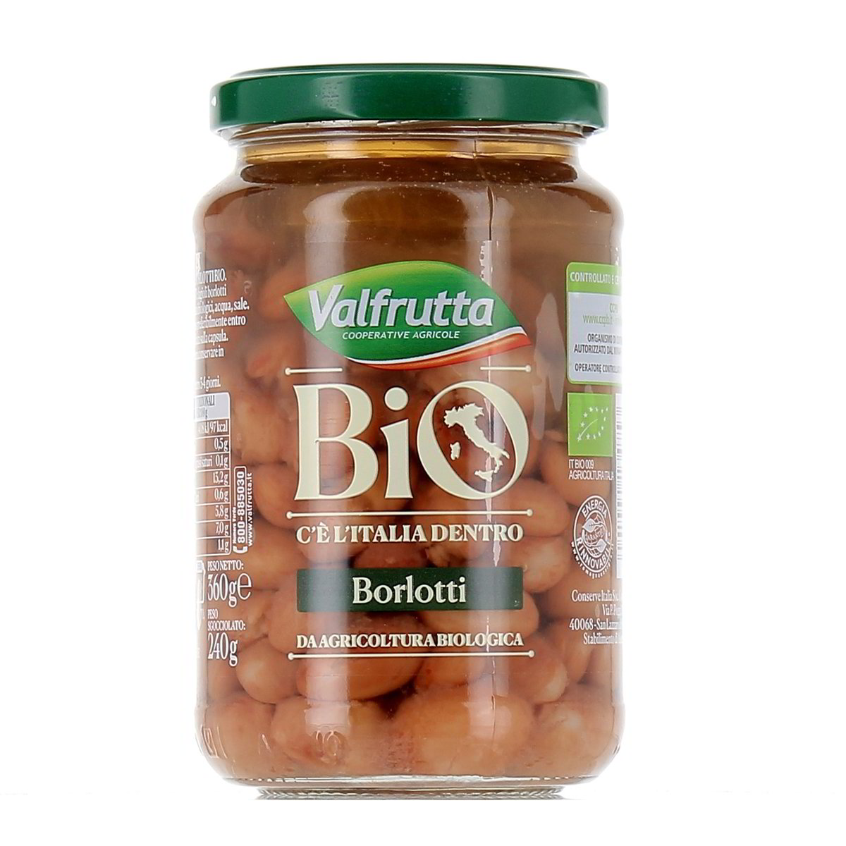 Valfrutta Fagioli Borlotti Bio 360 g - sgocciolato 240 g