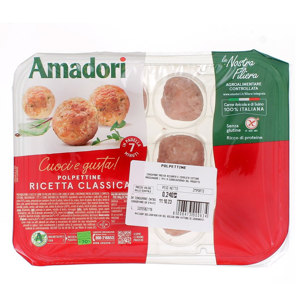 Amadori Polpettine Di Carne Avicola E Suino ITALIA - 240 g