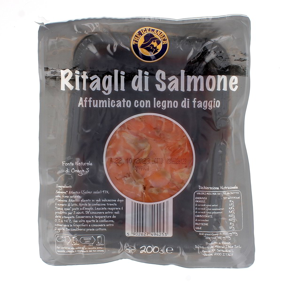 THE Icelander Ritagli Di Salmone Affumicato Con Legno Di Faggio 200 g