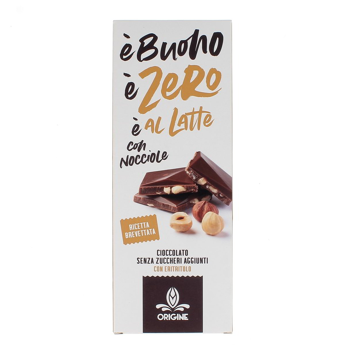 Origine Cioccolato Al Latte Con Nocciole Senza Zuccheri Aggiunti Con Eritritolo 90 g